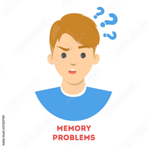 Man suffering from the memory problems. Confused person