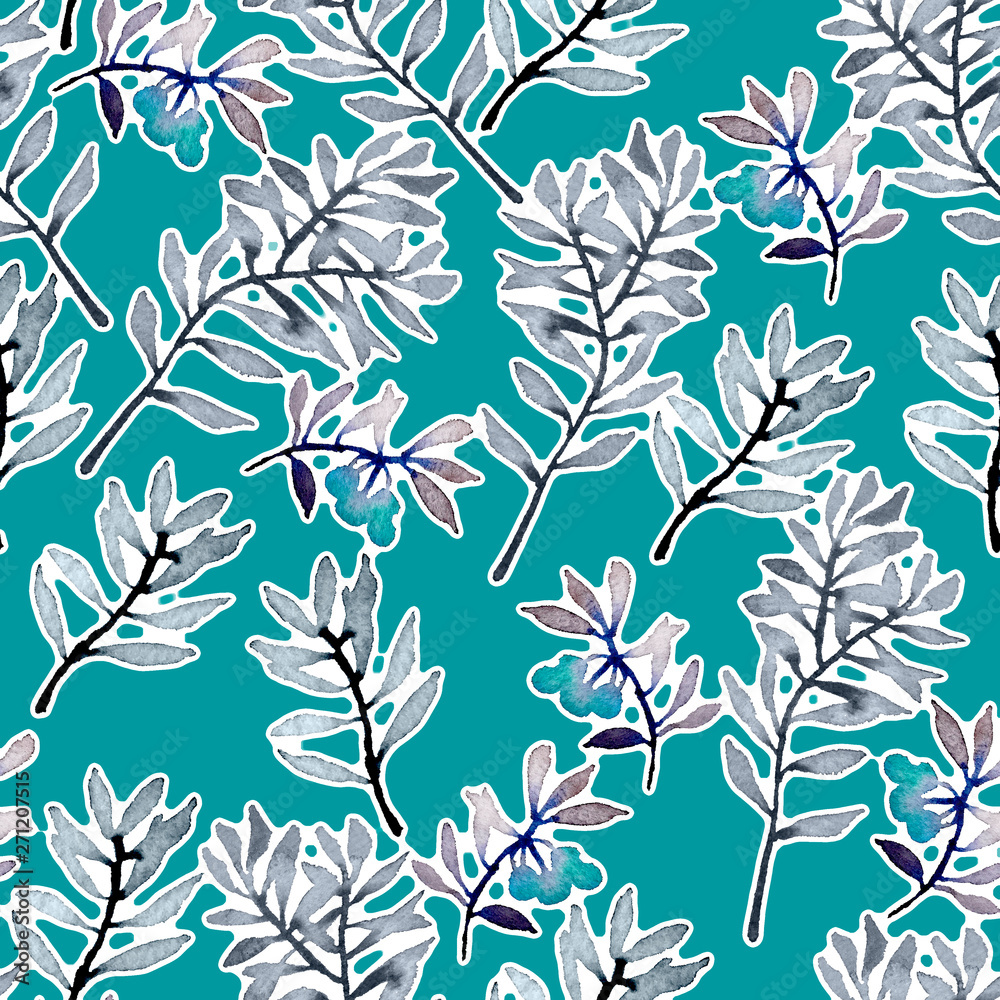 custom made wallpaper toronto digitalSeamless hand illustrated floral pattern. Watercolor botanical background