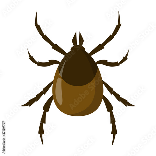 Mite insect. Encephalitis parasite, brown bug. Dangerous for human creature.