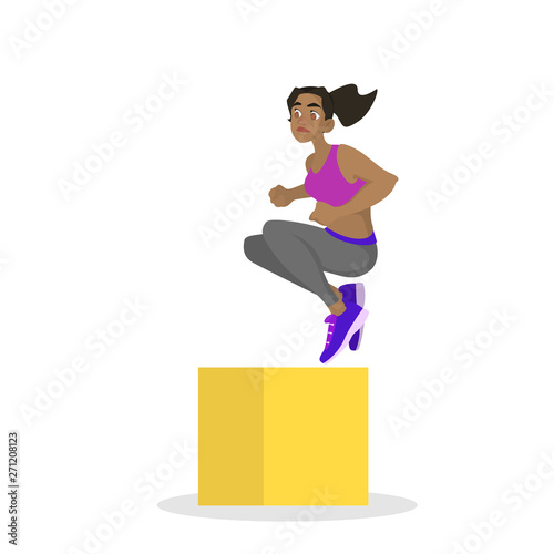 Woman doing workout with a weight. Doing sport exercises