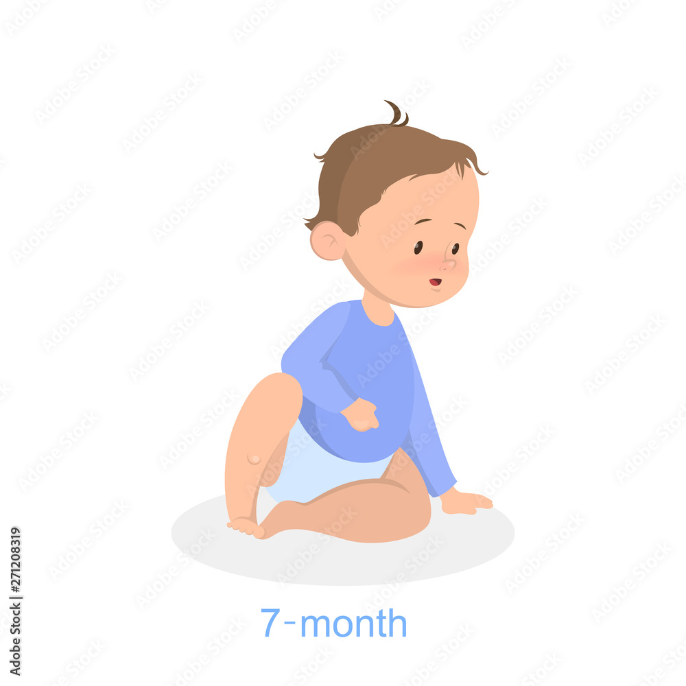 Cute little baby sitting. Seven month old child Cute little baby sitting. Seven month old child