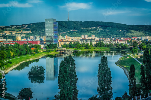 Fototapeta Naklejka Na Ścianę i Meble -  Kuchajda lake in main city Bratislava