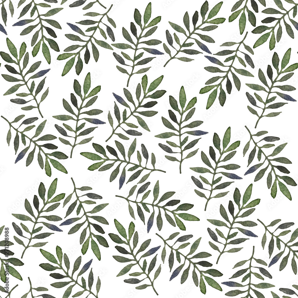 Obraz Seamless hand illustrated floral pattern. Watercolor botanical background