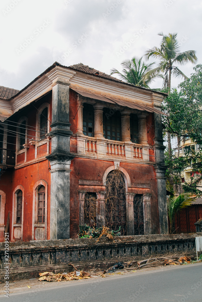 Naklejka premium Portuguese streets in Goa, India