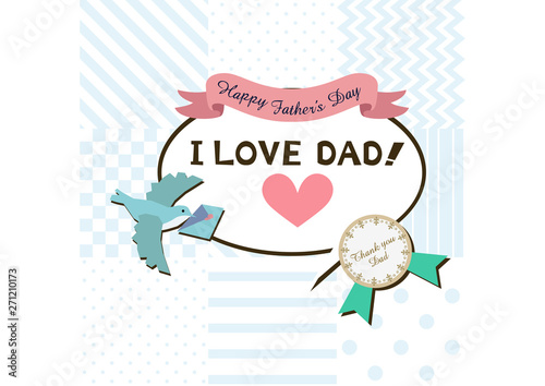 父の日のバッジ。デザイン。イラスト。素材。