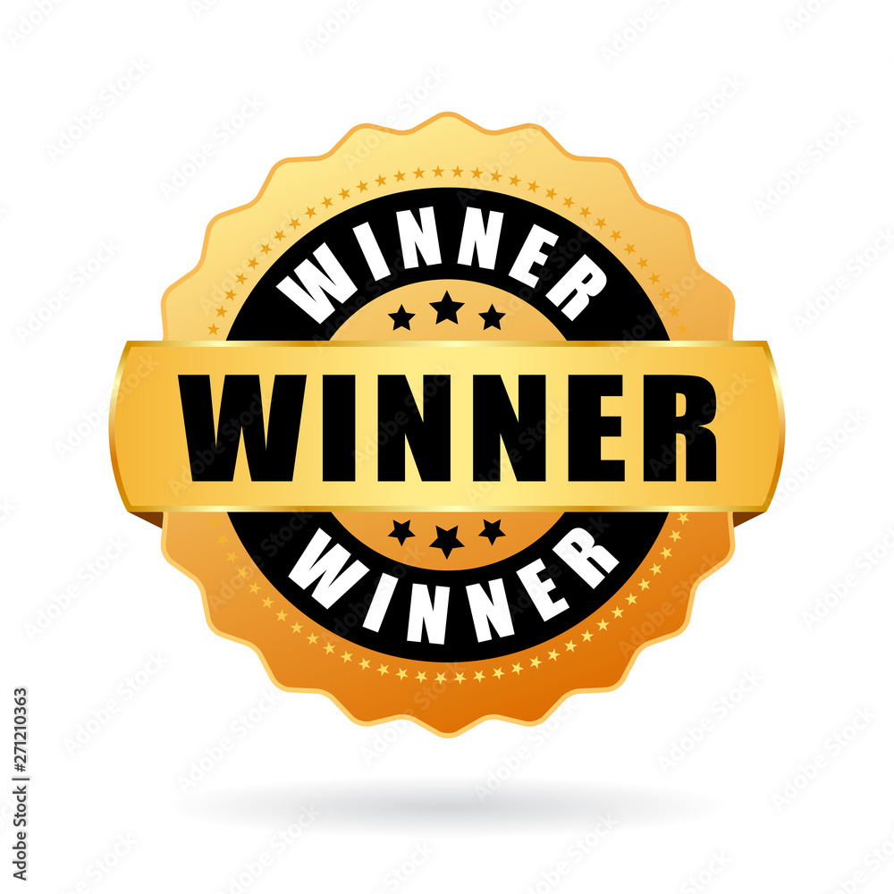 Winner gold vector medal