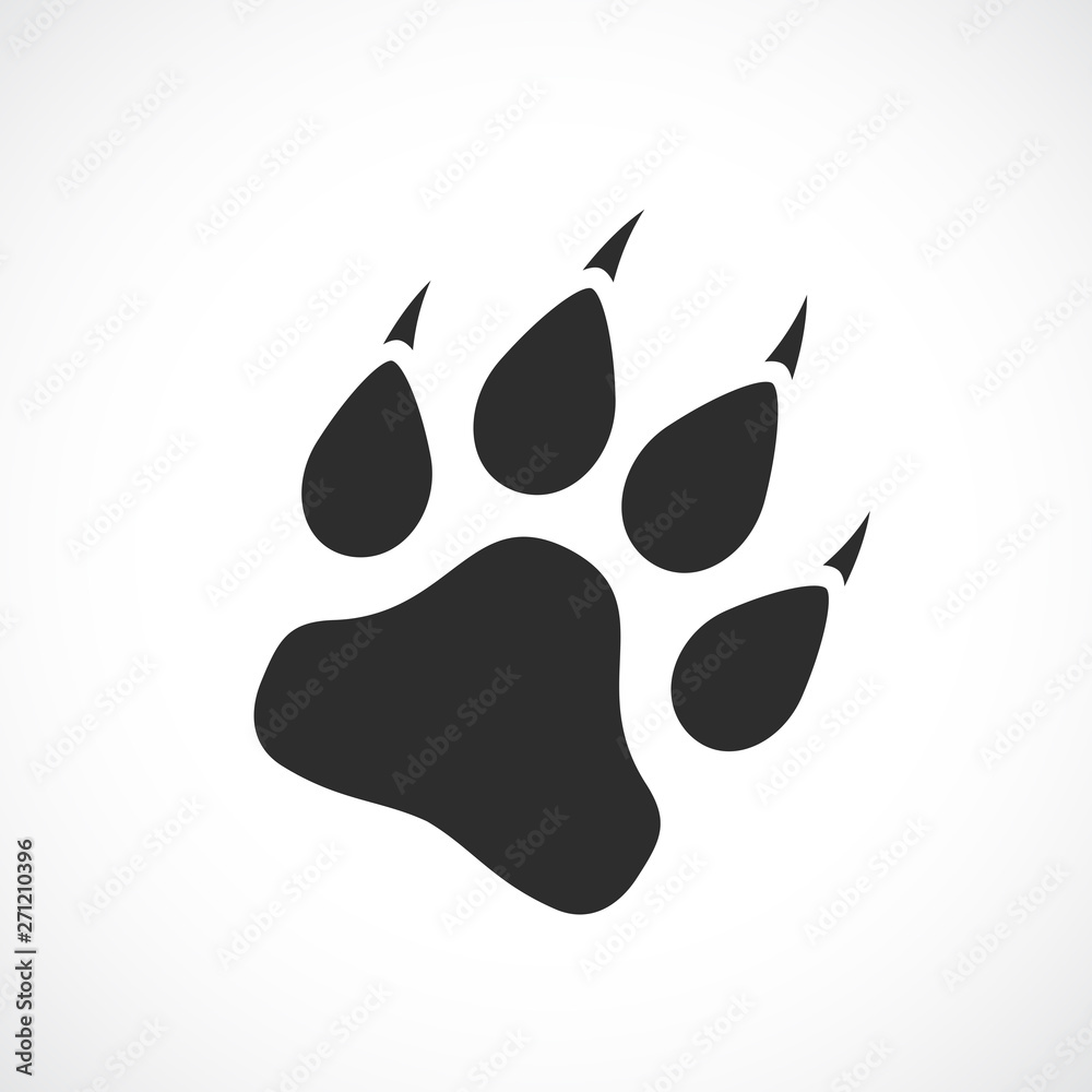 Paw silhouette vector icon Paw silhouette vector icon