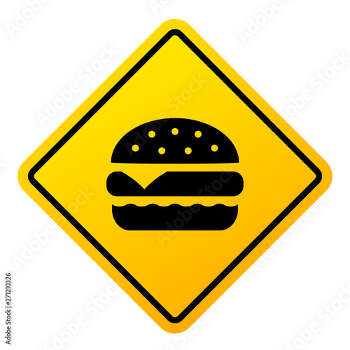 Fast unhealthy food warning vector sign
