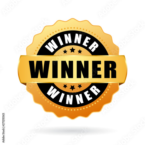 Winner gold vector medal