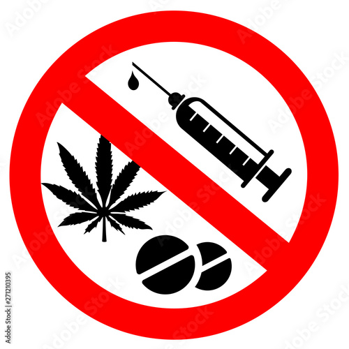 Stop narcotics vector sign