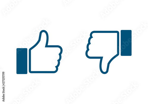 like and dislike icon. Thumbs up and Thumbs down icon. social media icon