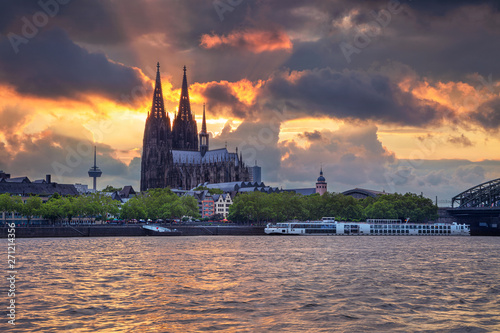 Cologne, Germany. Cityscape image of Cologne, Germany with Cologne Cathedral during sunset.