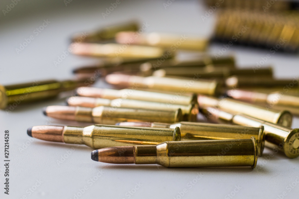 Fototapeta premium Ammunition, gun bullets 