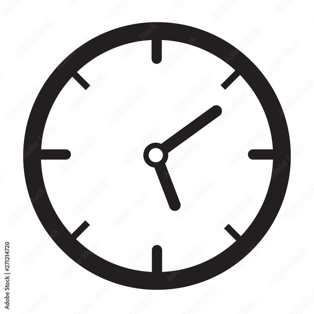 Clock icon time watch vector isolated on white Clock icon time watch vector isolated on white