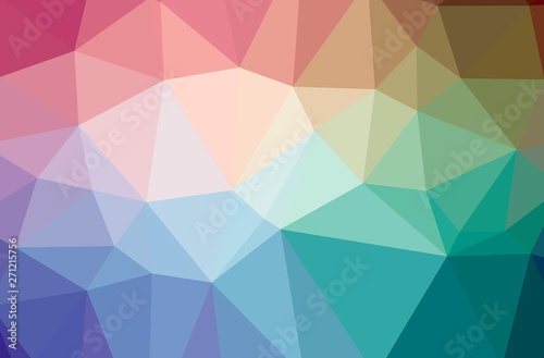 Illustration of abstract Blue, Yellow, Green And Red horizontal low poly background. Beautiful polygon design pattern.