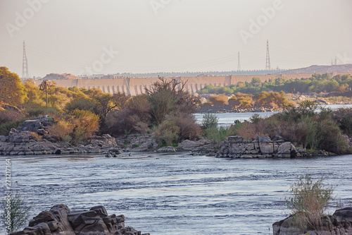 Close up of the Aswan low dam near Jazirat Salujah close to Aswan photo