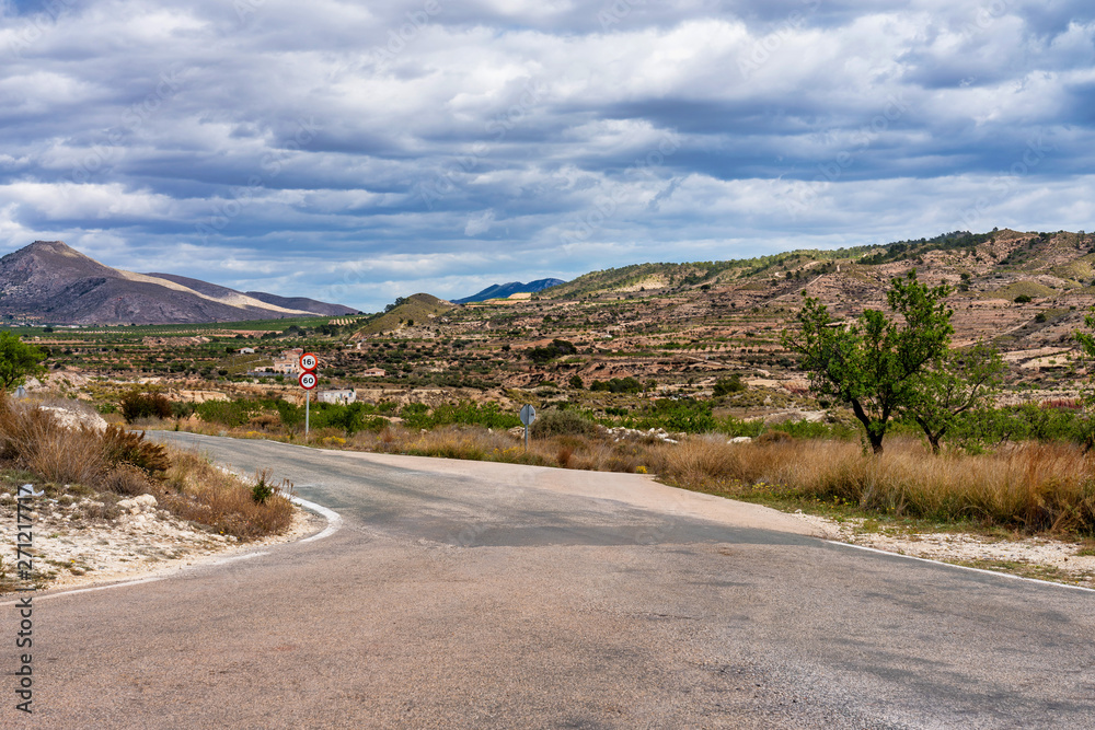 Landscape view of El Chicamo near Murcia in Spain