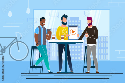 Office Situation Coffee Break Vector Illustration.