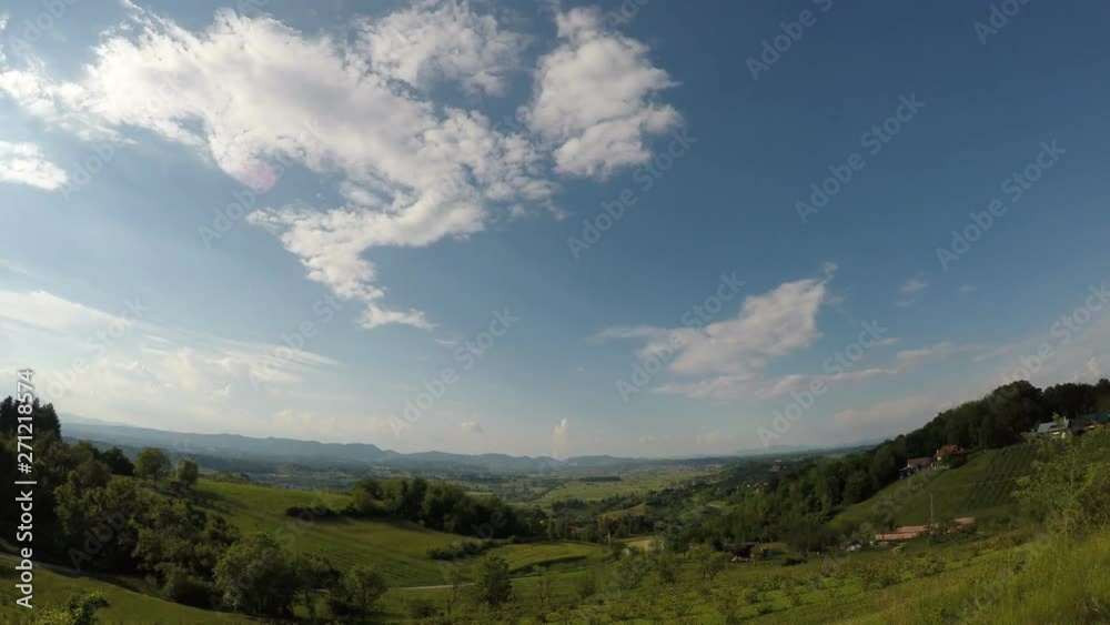 Time lapse of moving clouds, morning, north Croatia, wide angle Time lapse of moving clouds, morning, north Croatia, wide angle
