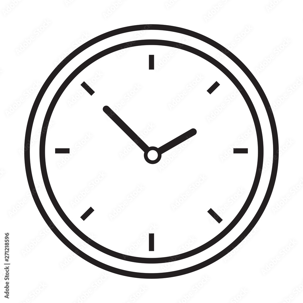 Clock icon time line vector isolated on white Clock icon time line vector isolated on white
