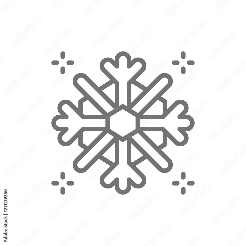 Snowflake, snow, winter line icon. Snowflake, snow, winter line icon.
