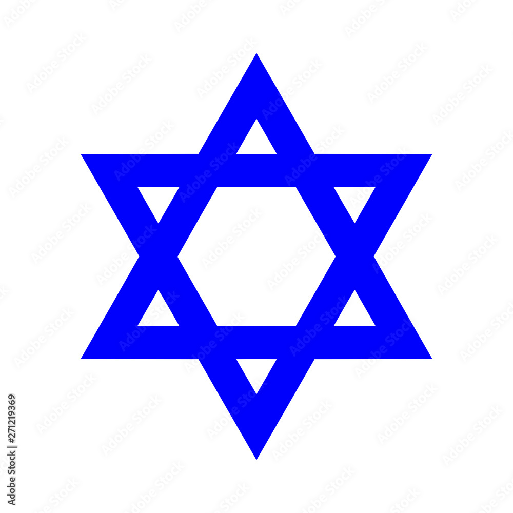 High quality vector illustration of blue jewish star of david isolated on white background - official international version High quality vector illustration of blue jewish star of david isolated on white background - official international version