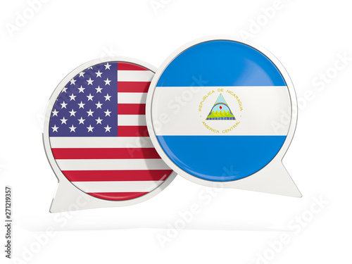 Flags of United States and nicaragua inside chat bubbles Free Download Flags of United States and nicaragua inside chat bubbles - GFXLoad