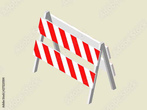 Traffic barrier. 3d Vector ...