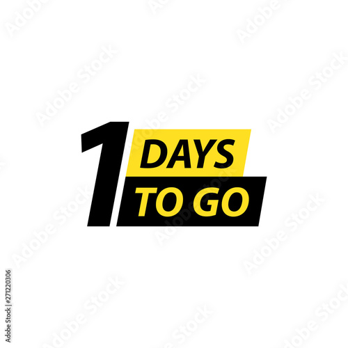 Number 1 of days to go. Collection badges sale, landing page, banner.Vector illustration.