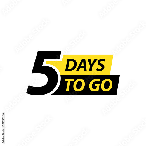 Number 5 of days to go. Collection badges sale, landing page, banner.Vector illustration.