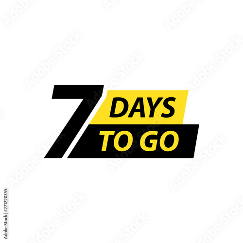 Number 7 of days to go. Collection badges sale, landing page, banner.Vector illustration.