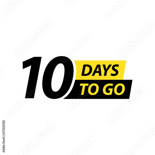 Number 10 of days to go. Collection badges sale, landing page, banner.Vector illustration.