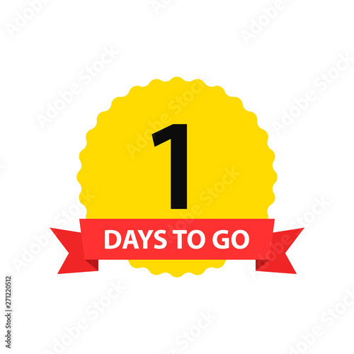 Number 1 of days to go. Collection badges sale, landing page, banner.Vector illustration.