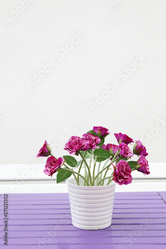 Purple flowers on a table