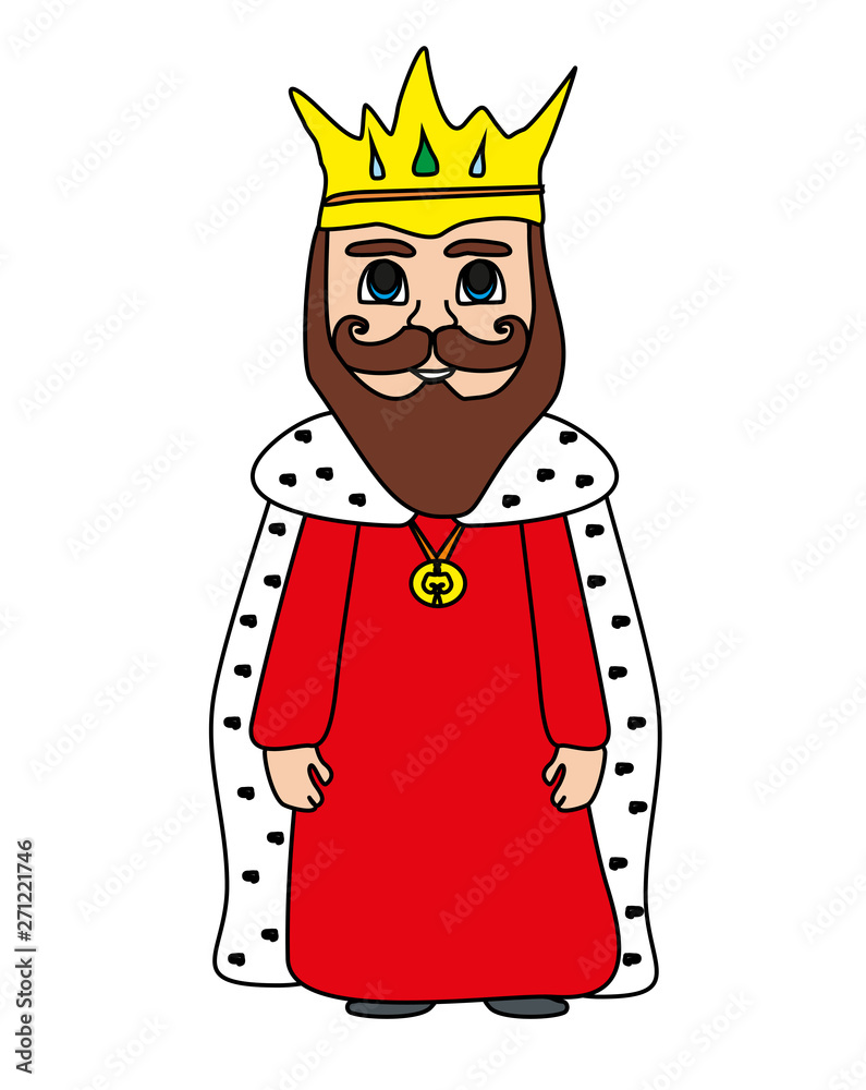 Funny cartoon King on white background - isolated doodle illustration Funny cartoon King on white background - isolated doodle illustration