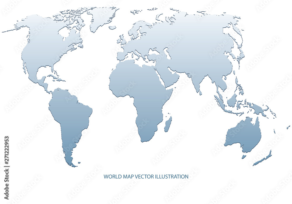 Naklejka Mapa świata wektor. Na białym tle