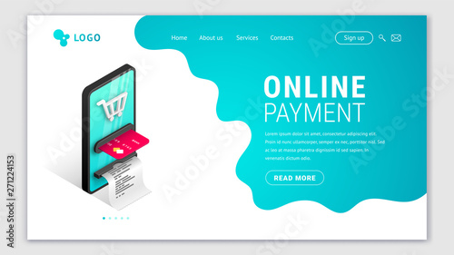 Online payment Landing page concept
