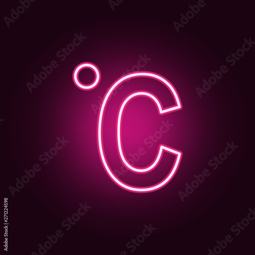Celsius neon icon. Elements of web set. Simple icon for websites, web design, mobile app, info graphics