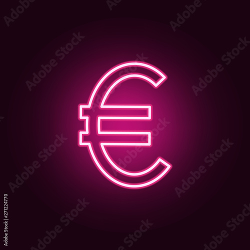 euro sign neon icon. Elements of web set. Simple icon for websites, web design, mobile app, info graphics
