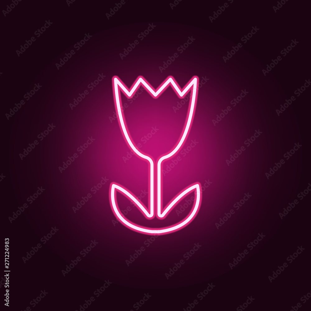 flower neon icon. Elements of web set. Simple icon for websites, web design, mobile app, info graphics