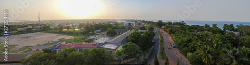 Aerial panorama view to city of Banjul and Gambia river, Gambia