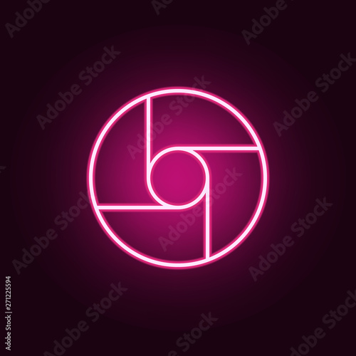 camera focus neon icon. Elements of web set. Simple icon for websites, web design, mobile app, info graphics