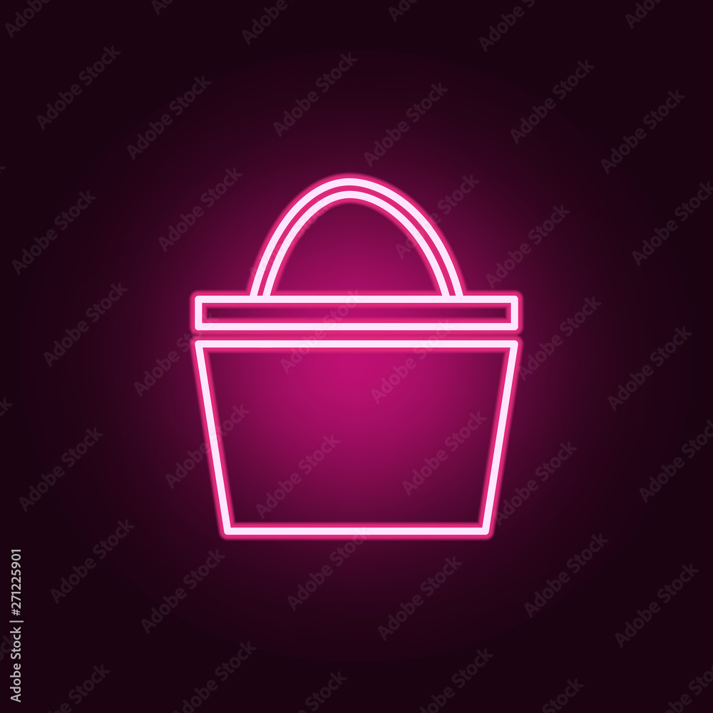 basket neon icon. Elements of web set. Simple icon for websites, web design, mobile app, info graphics basket neon icon. Elements of web set. Simple icon for websites, web design, mobile app, info graphics
