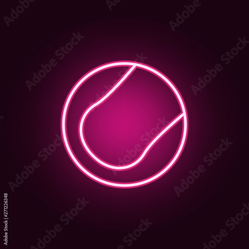 tennis ball neon icon. Elements of web set. Simple icon for websites, web design, mobile app, info graphics
