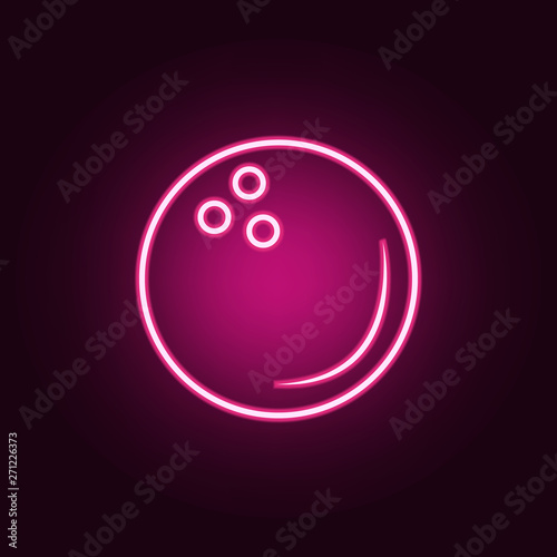bowling ball neon icon. Elements of web set. Simple icon for websites, web design, mobile app, info graphics