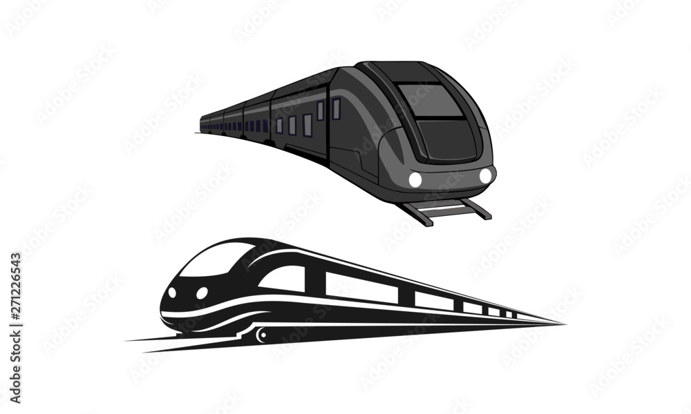 Modern train set template logo