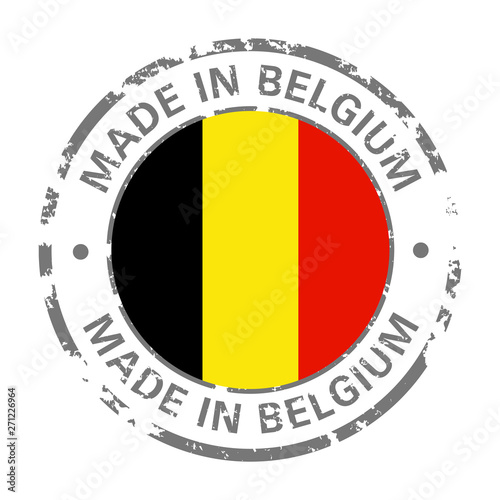 made in Belgium flag grunge icon