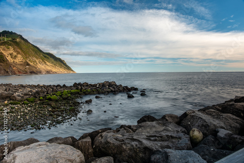 Landscape sunset on coast of the sea