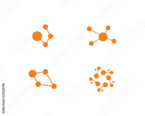 Fototapeta Naklejka Na Ścianę i Meble -  molecule logo vector icon illustration design 