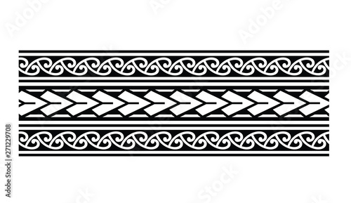 Polynesian maori tattoo tribal bracelet vector. Samoan maori band design.